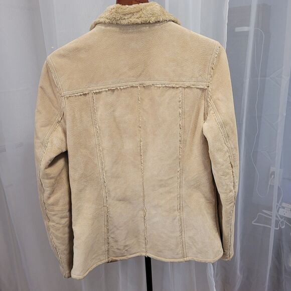 Vintage 90s American Eagle Penny Lane Suede Jacket Sherpa Lined Afghan Boho S - Picture 3 of 8